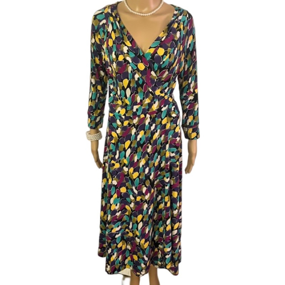 Lily Floral Wrap Dress in long sleeved, Size Small